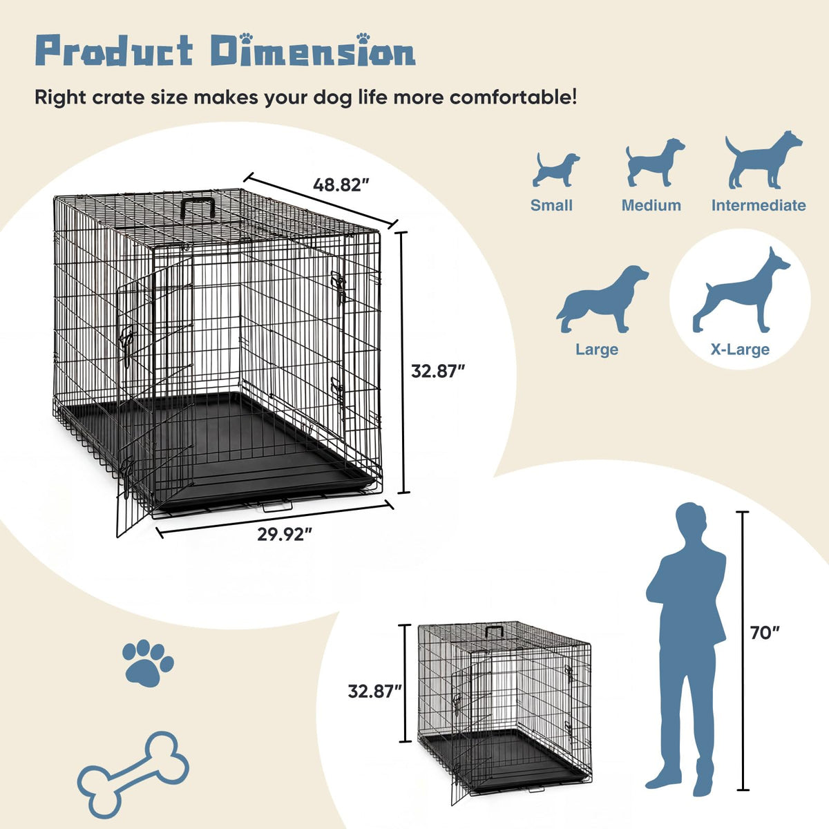 48 Inch Foldable Dog Crate R61506