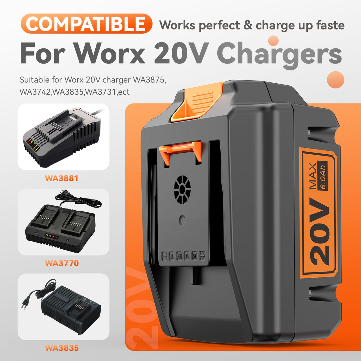 20V Lithium ion Battery 6.0Ah 2 Pack J408539