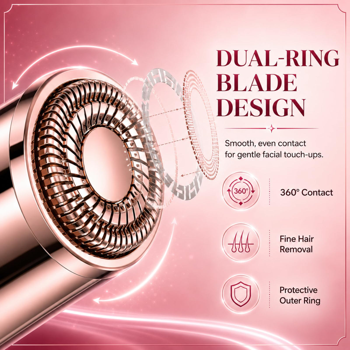 USB Rechargeable Facial Hair Remover with LED Light F654