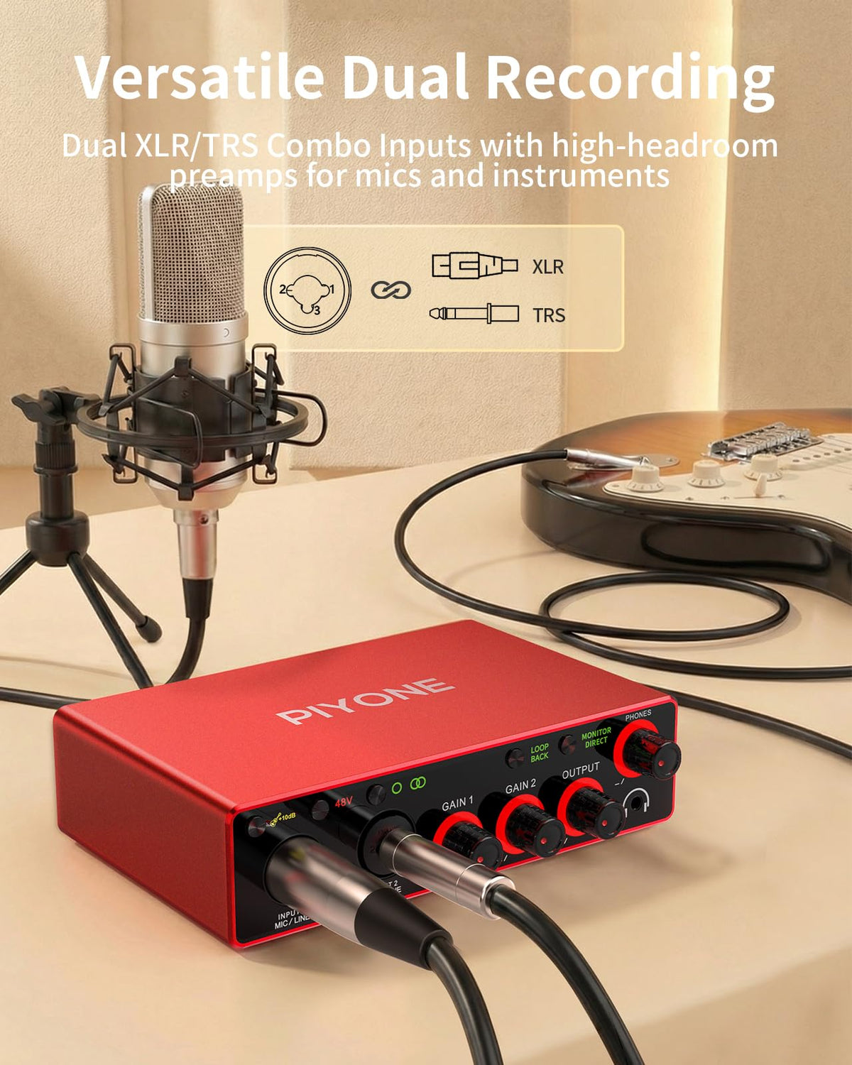 2X2 24-bit/192kHz Audio Interface with XLR/TRS Combo Input L441977