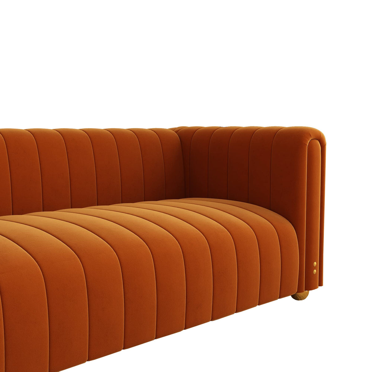 Orange Velvet 3 Seat Sofa M524673