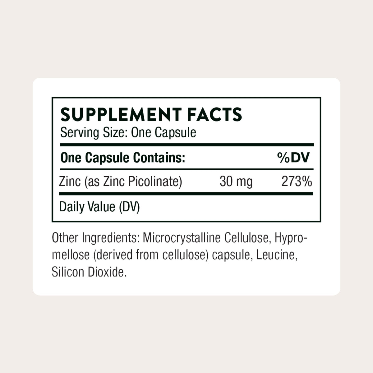 Zinc Picolinate 30 mg 60 Capsules W258057