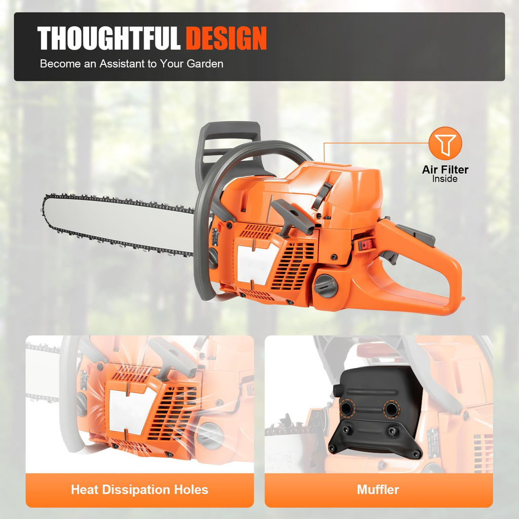 71.8CC 24inch 2-Stroke Gas Chainsaw E695918