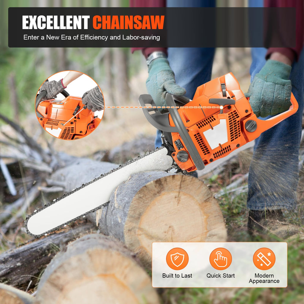 71.8CC 24inch 2-Stroke Gas Chainsaw E695918