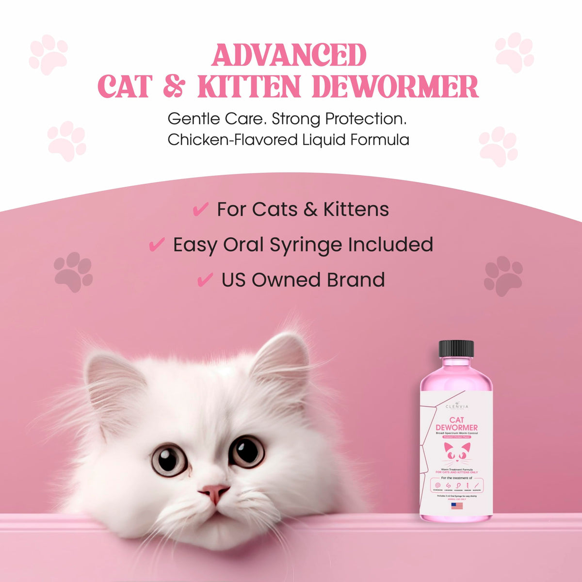 Chicken Flavor Liquid Cat Dewormer with Syringe 120ml R246785