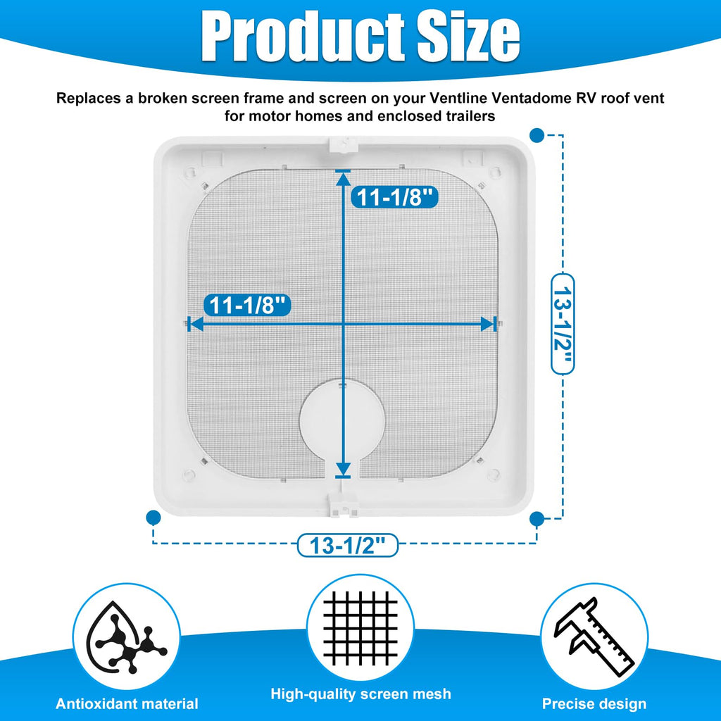 Birch White Roof Vent Frame Screen Replacement 13.5×13.5inch K9218