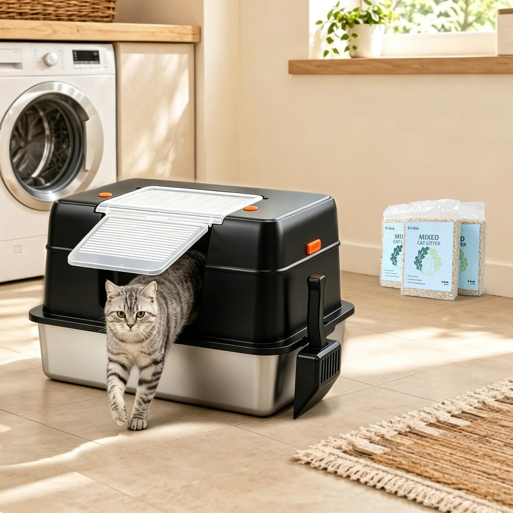 XL Stainless Steel Cat Litter Box L3395
