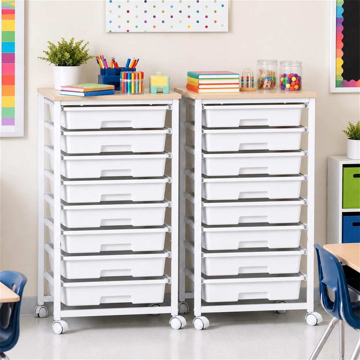 Rolling Cart with 8 Drawers A458