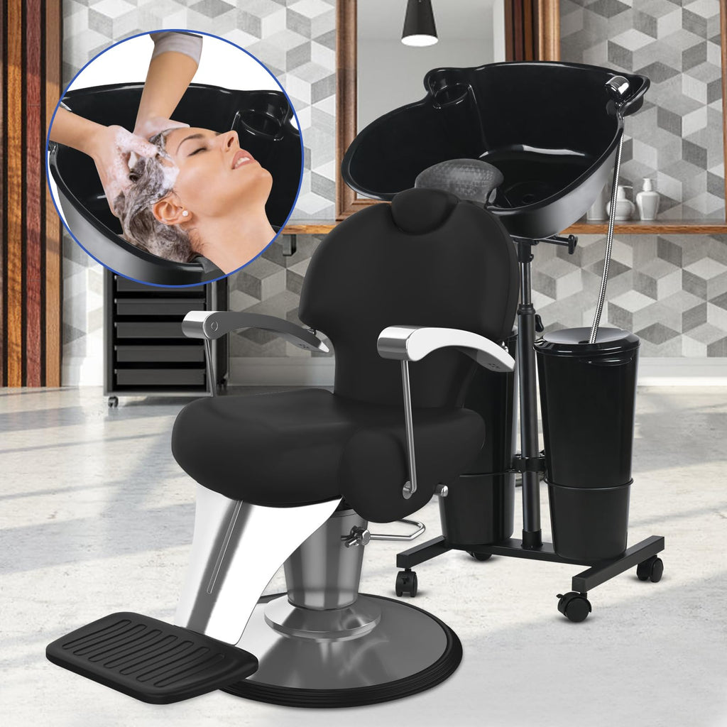 Portable Height Adjustable Shampoo Bowl with Electric Pump O74969