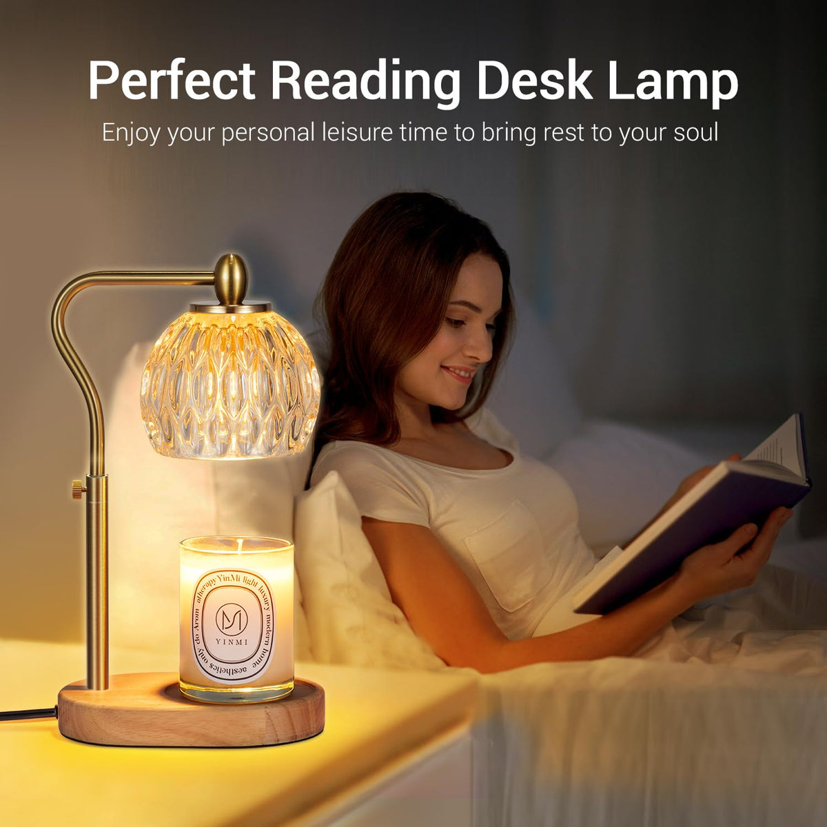 Candle Warmer Lamp with Timer & Dimmer Height Adjustable J2543