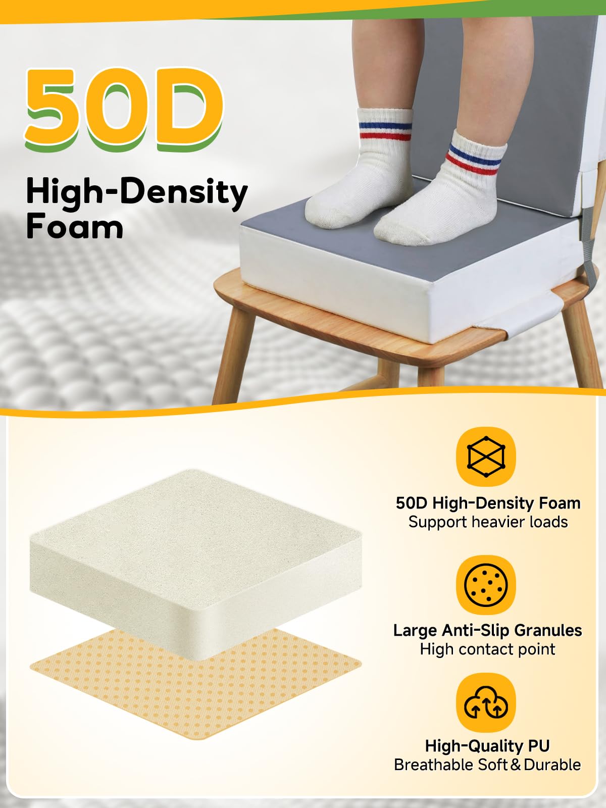Grey Toddler Booster Seat for Kitchen Chair U24248