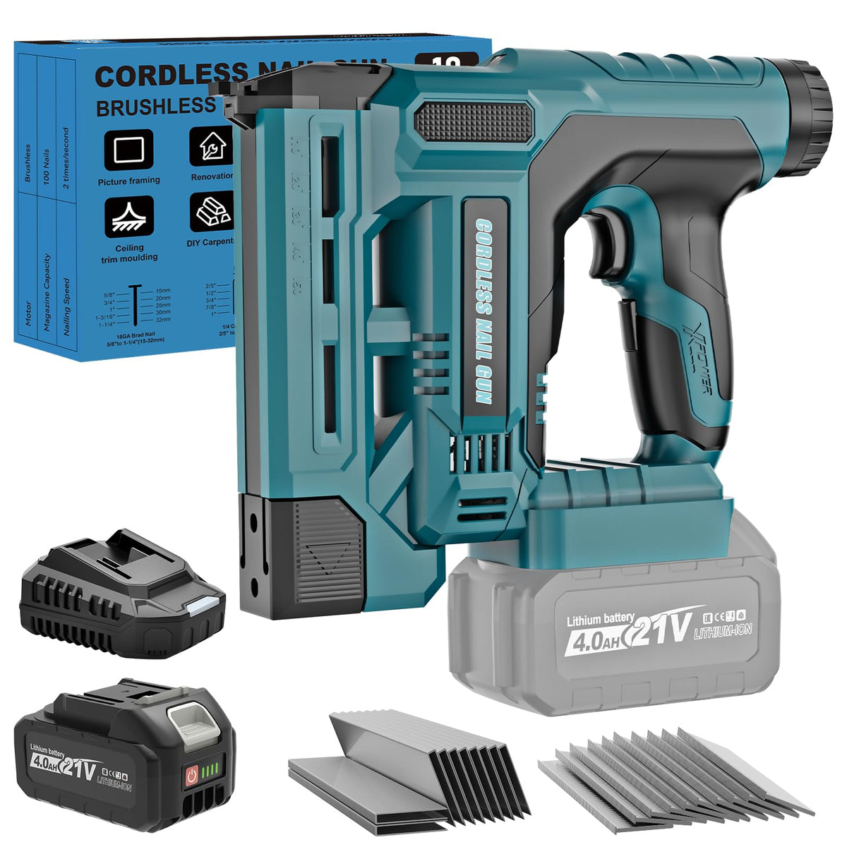 18 Gauge 2 in 1 Cordless Brad Nailer & Staple Gun D903