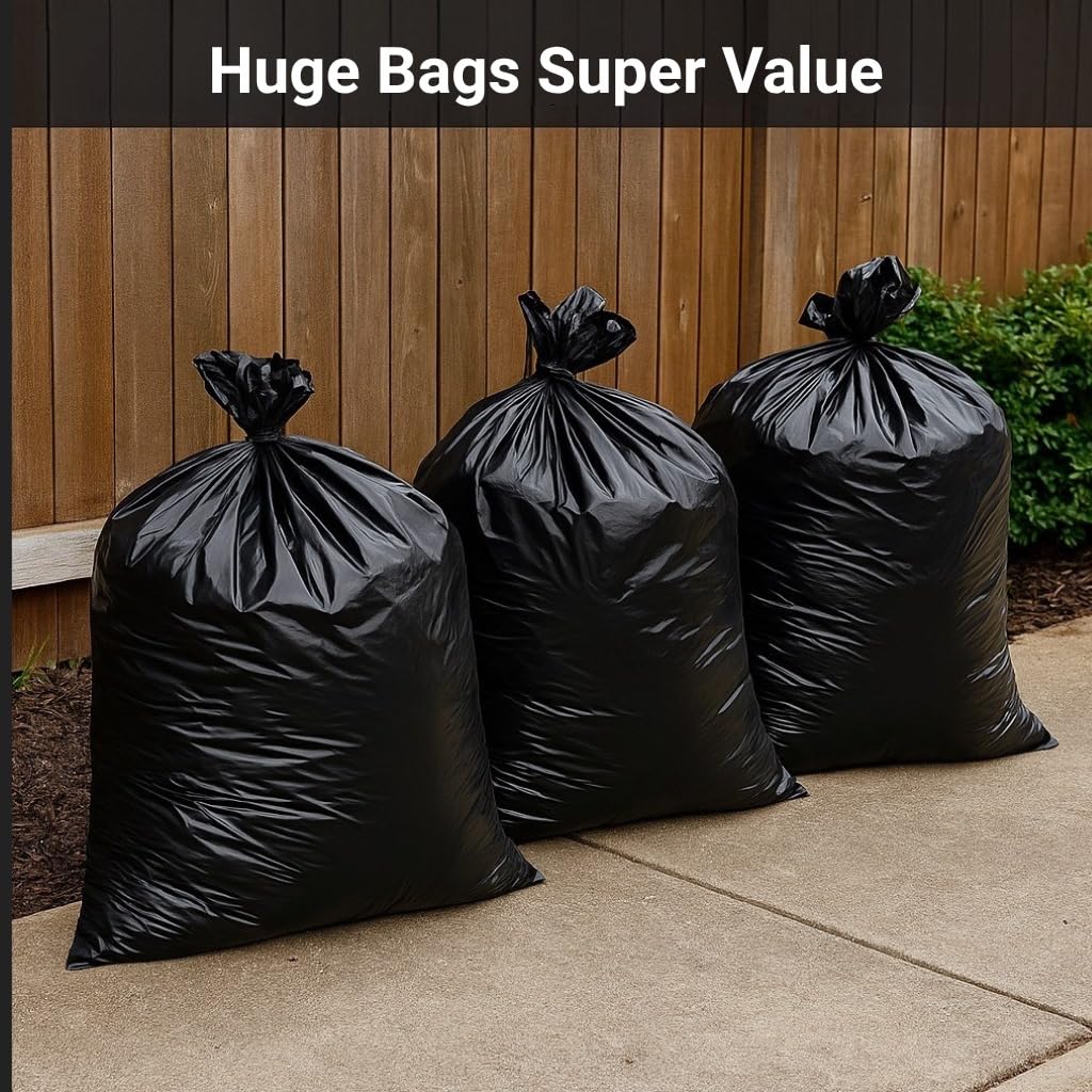 95–96 Gallon 30 Count 2.5 Mil Black Trash Bags W29031
