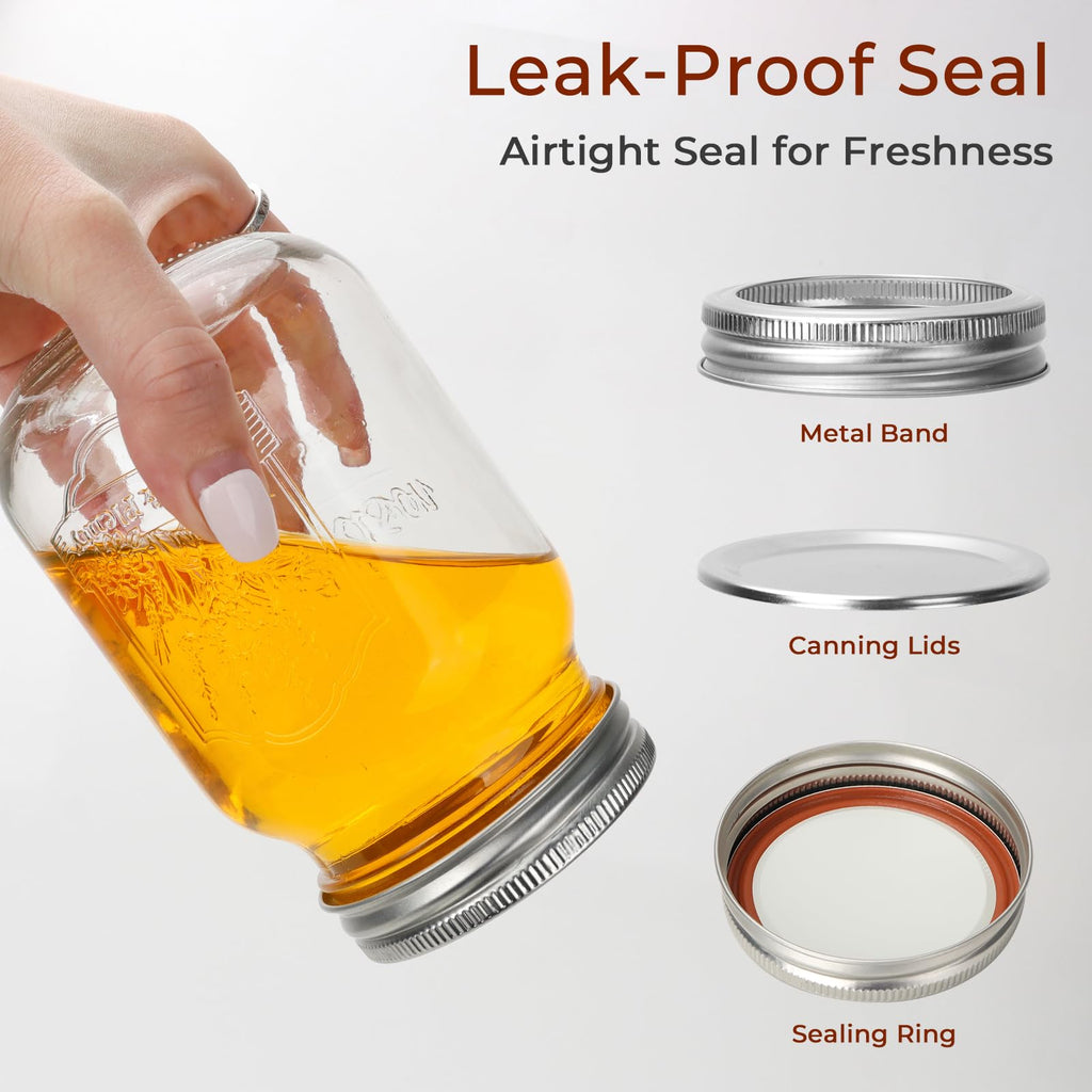 16oz 12 Pack Mason Jars with Airtight Lids N9533