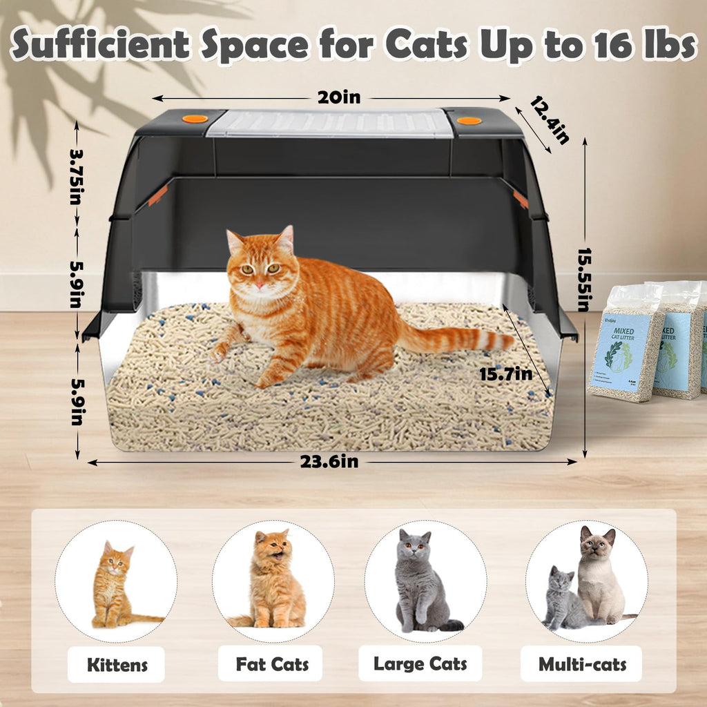 XL Stainless Steel Cat Litter Box L3395