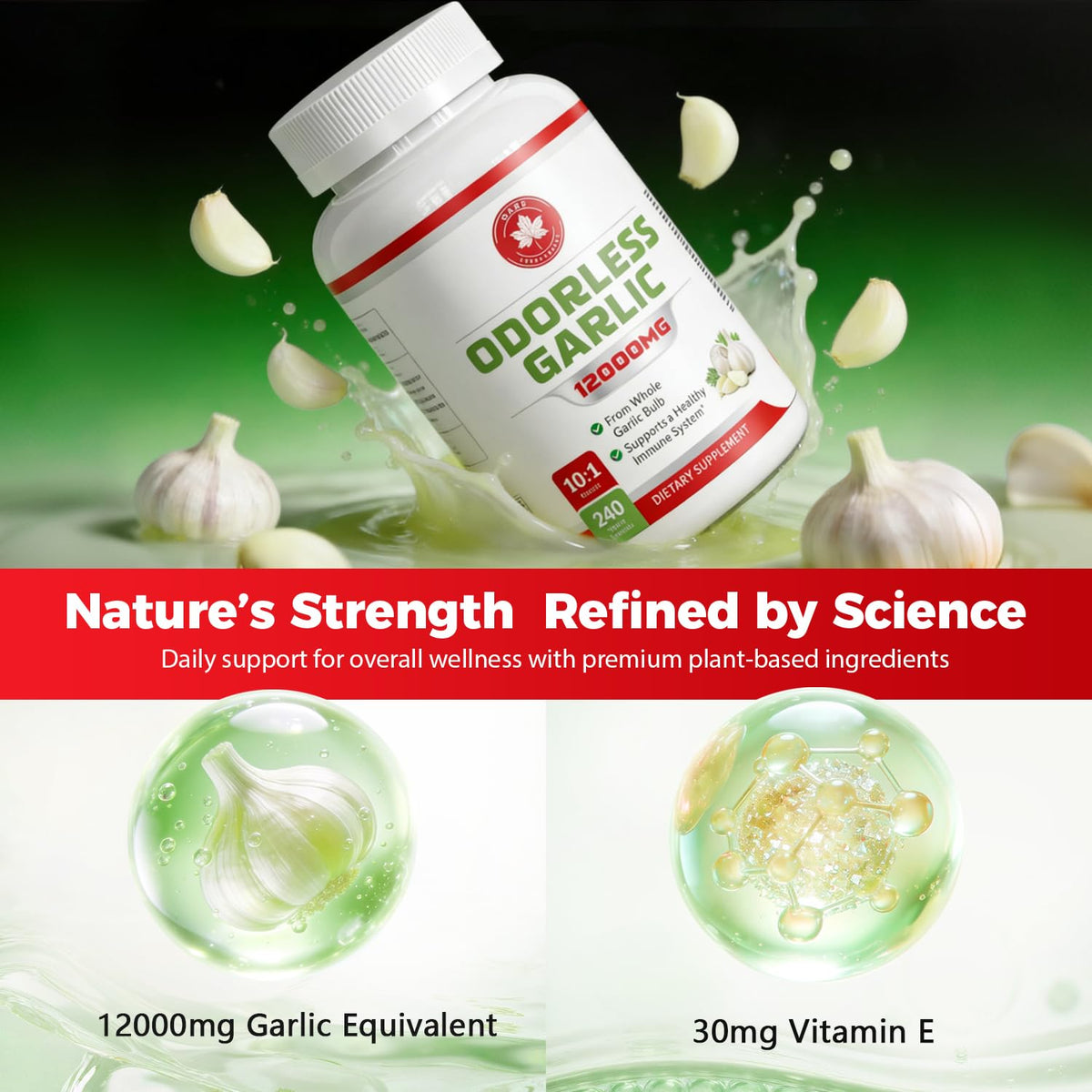 Odorless Aged Garlic Extract 12,000 mg 240 Veg Caps S470905