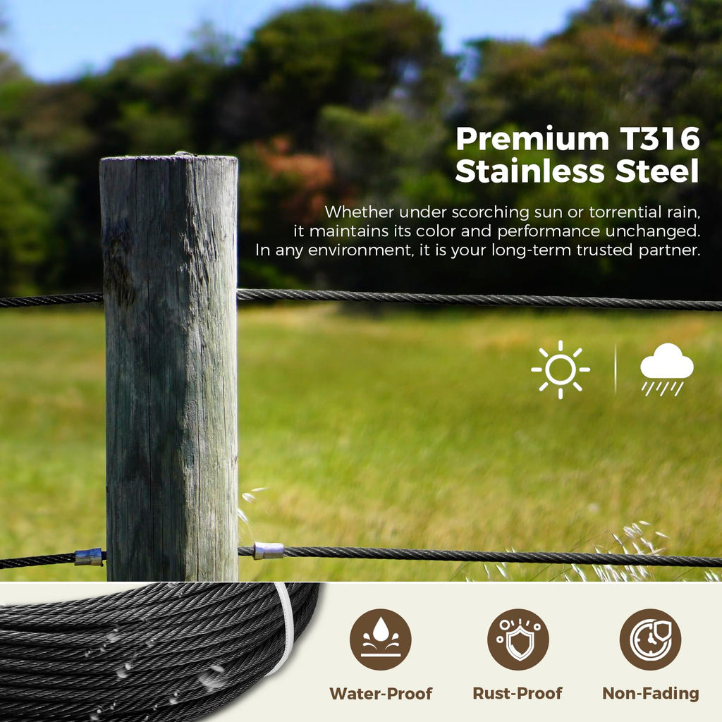 1/8" Black Stainless Steel Cable U248516