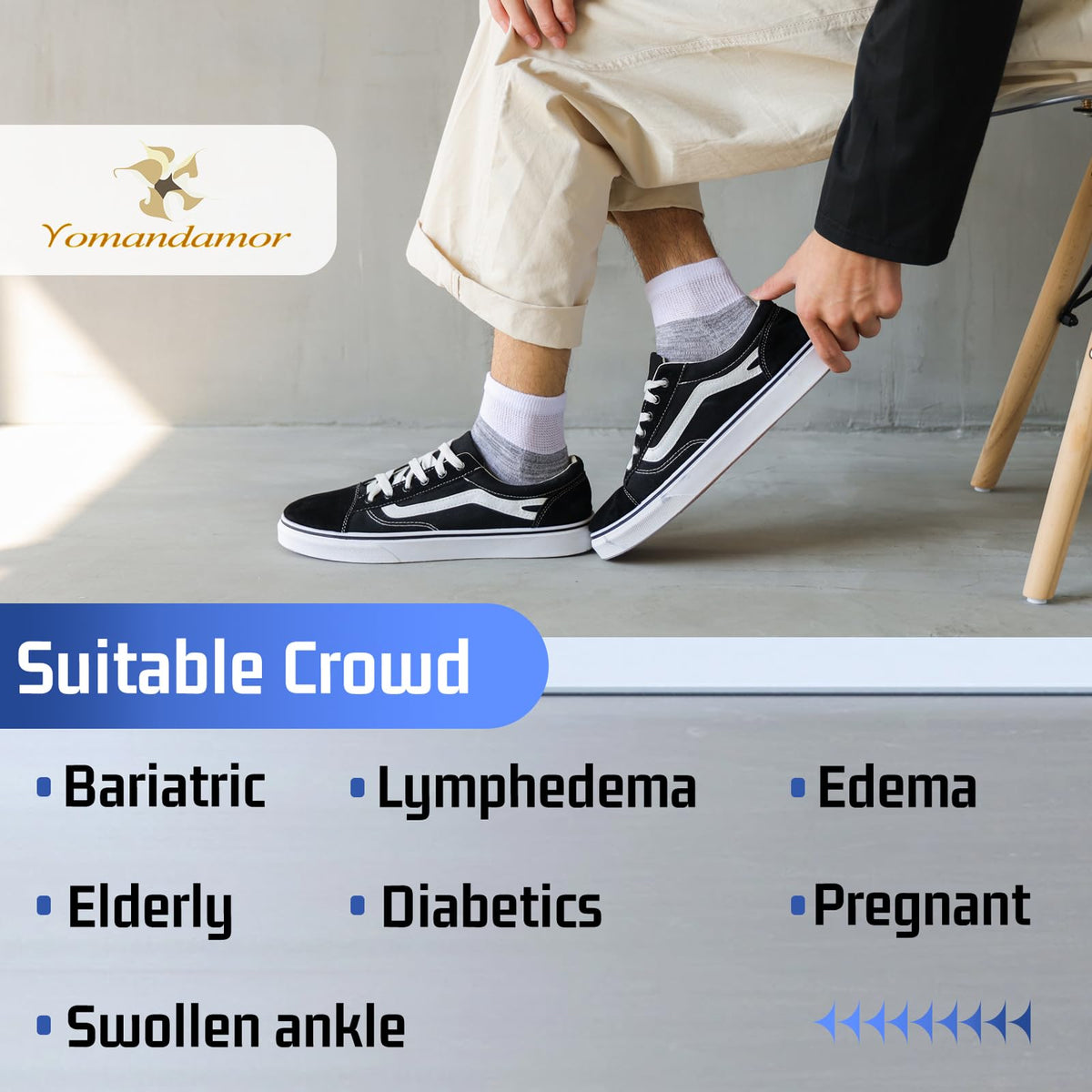 6 Pairs Diabetic Ankle Socks with Non-Binding Top and Cushion Sole K188