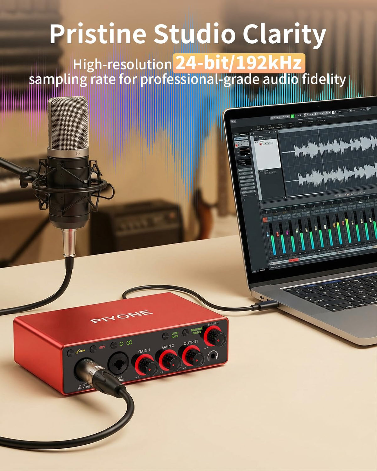 2X2 24-bit/192kHz Audio Interface with XLR/TRS Combo Input L441977