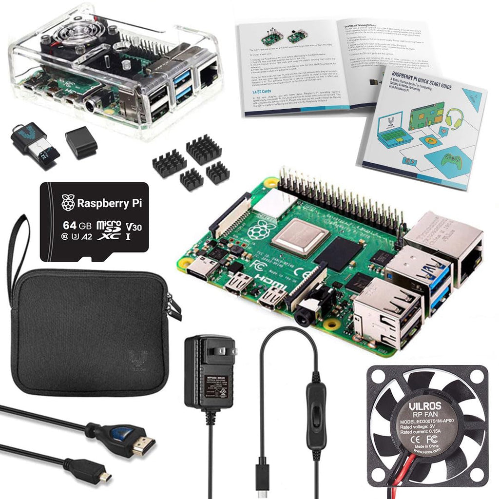 Raspberry Pi 4 Starter Kit with 64GB Micro SD Card Y1626