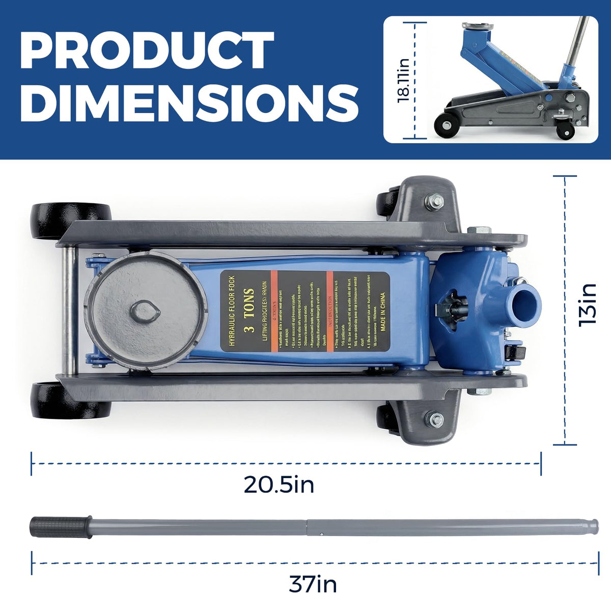 3Ton Hydraulic Floor Jack D307