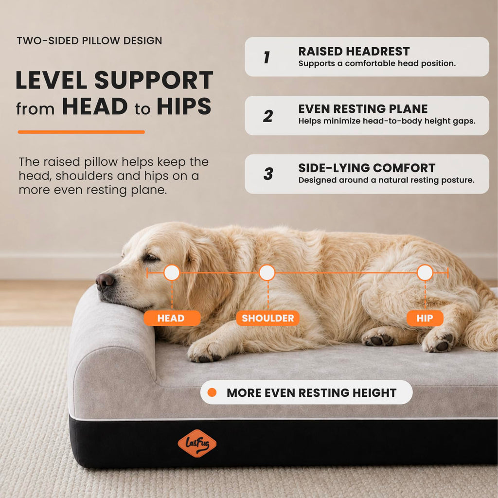 Slate Grey Memory Foam Orthopedic Dog Bed N918492