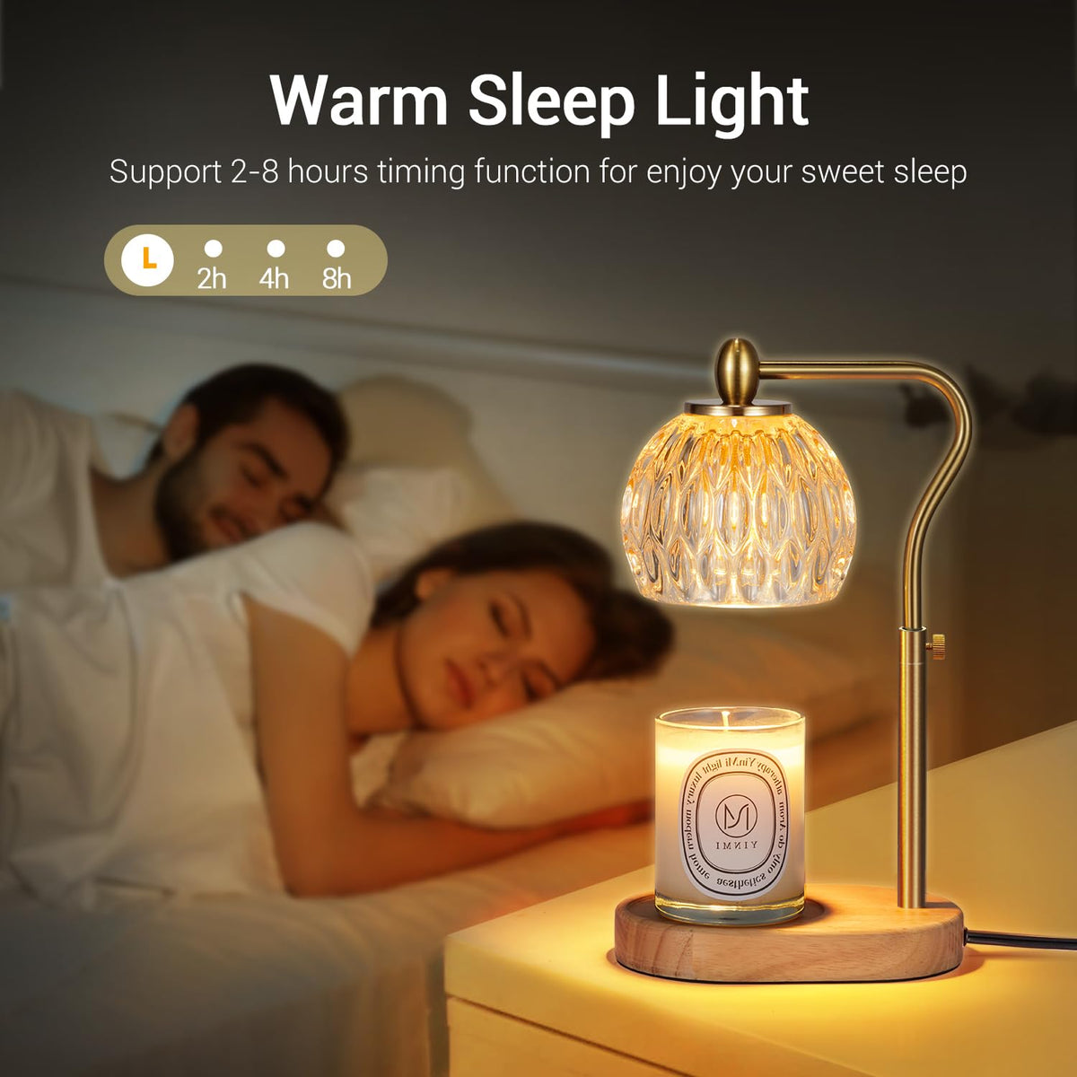 Candle Warmer Lamp with Timer & Dimmer Height Adjustable J2543