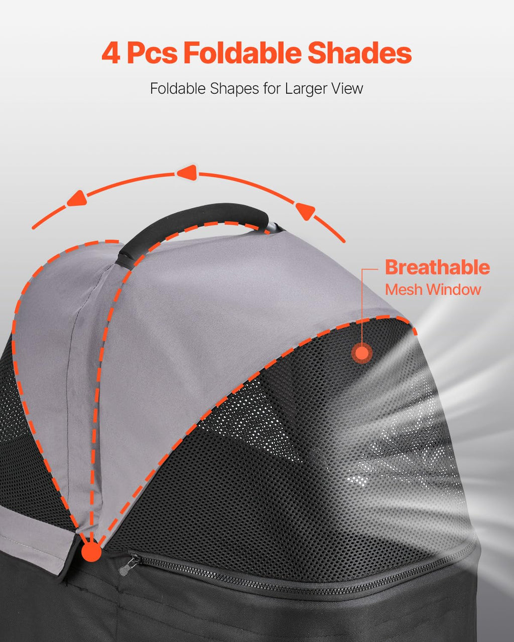 Foldable 4 Wheels Pet Stroller with Detachable Carrier D52565
