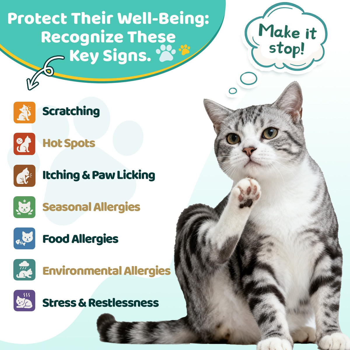 Omega 3 & Probiotic 60ml Allergy Relief for Cats B23344