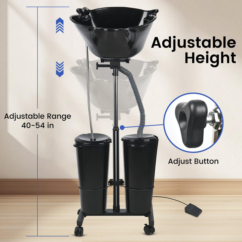 Portable Height Adjustable Shampoo Bowl with Electric Pump O74969