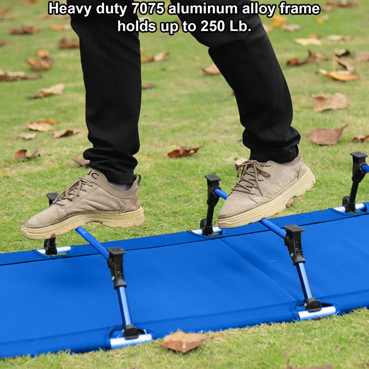 Blue Portable Folding Kids Camping Cot K360