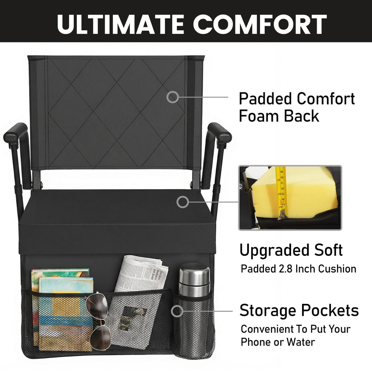 Portable Folding Stadium Seat with Back Support Y65301