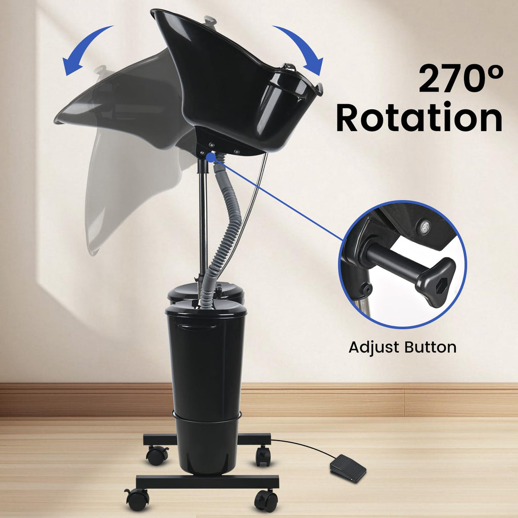 Portable Height Adjustable Shampoo Bowl with Electric Pump O74969
