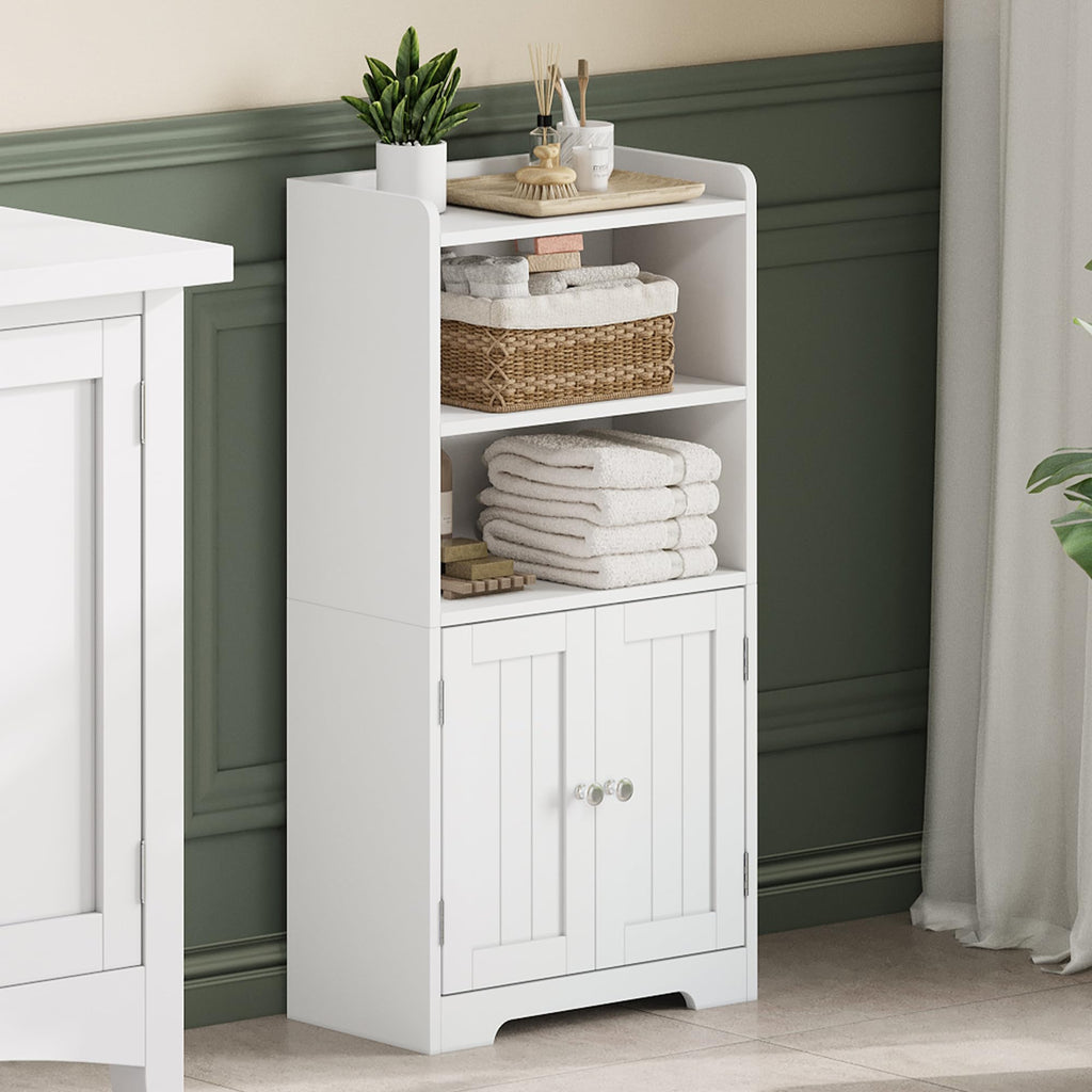 Small Bathroom Storage Cabinet with 2 Door and Shelves V9658