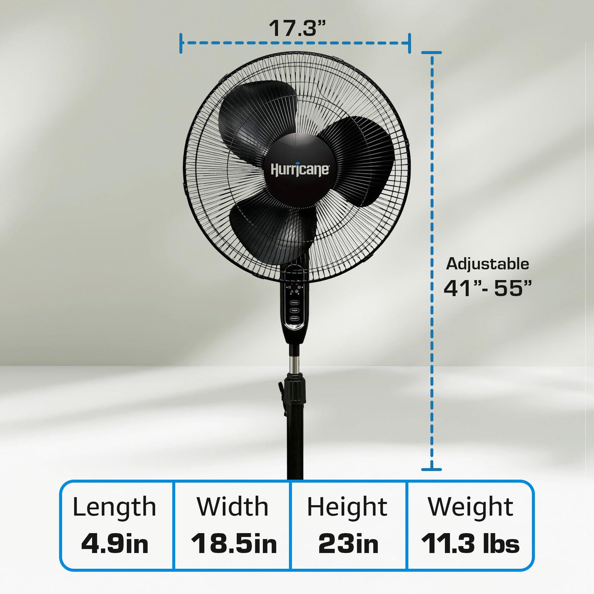 Black 16" Oscillating Pedestal Stand Fan with Remote Control E225646