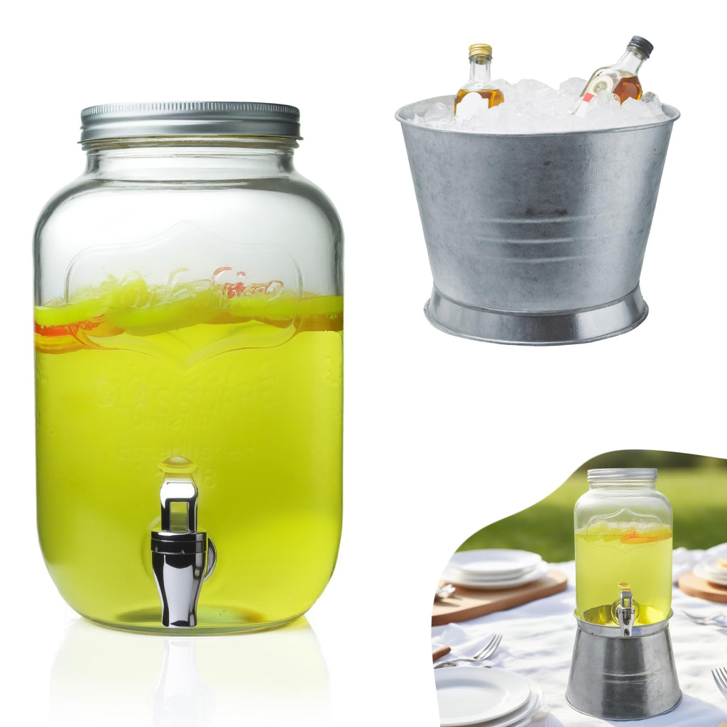 Glass Beverage Dispenser with Stand 1 Gallon F636197