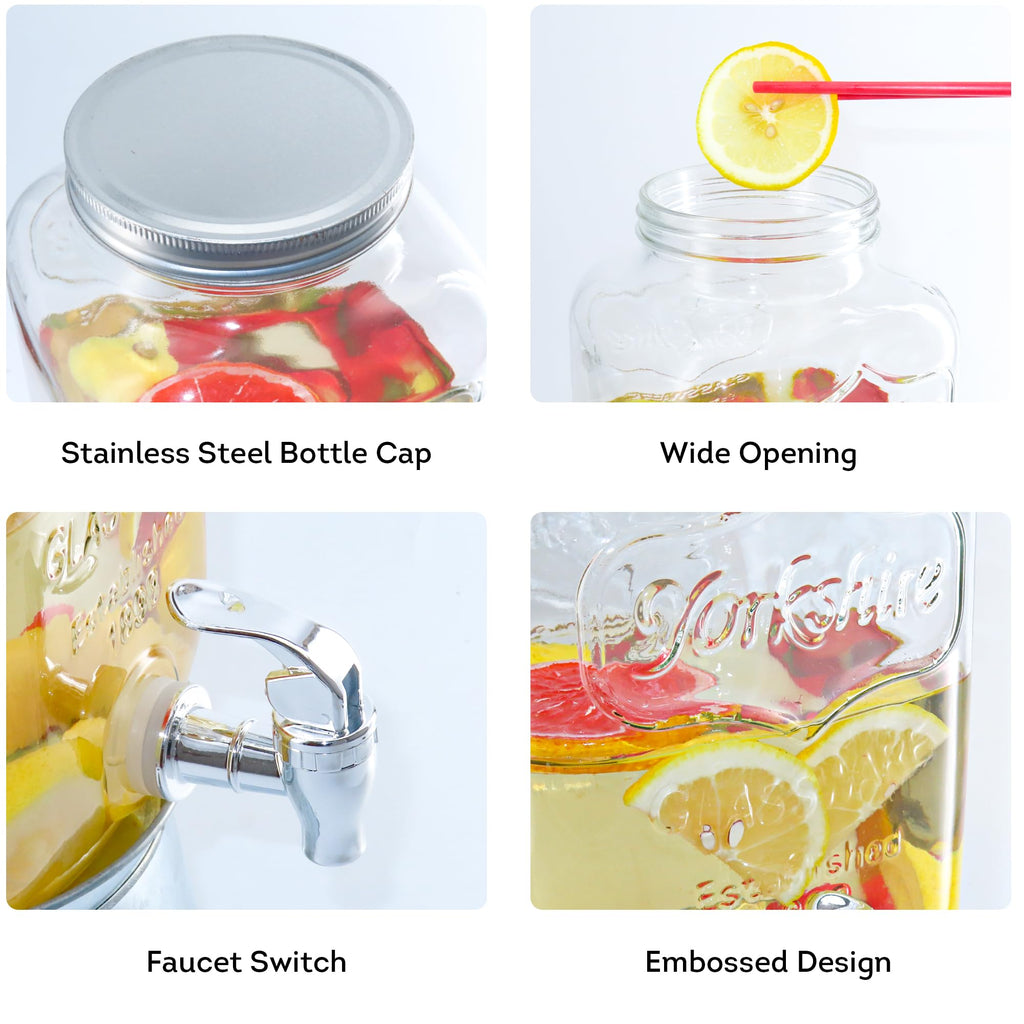 Glass Beverage Dispenser with Stand 1 Gallon F636197