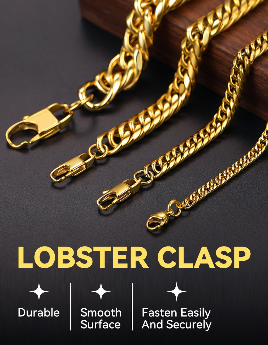 Cuban Link Chain Stainless Steel 14K Gold Plated Y718931