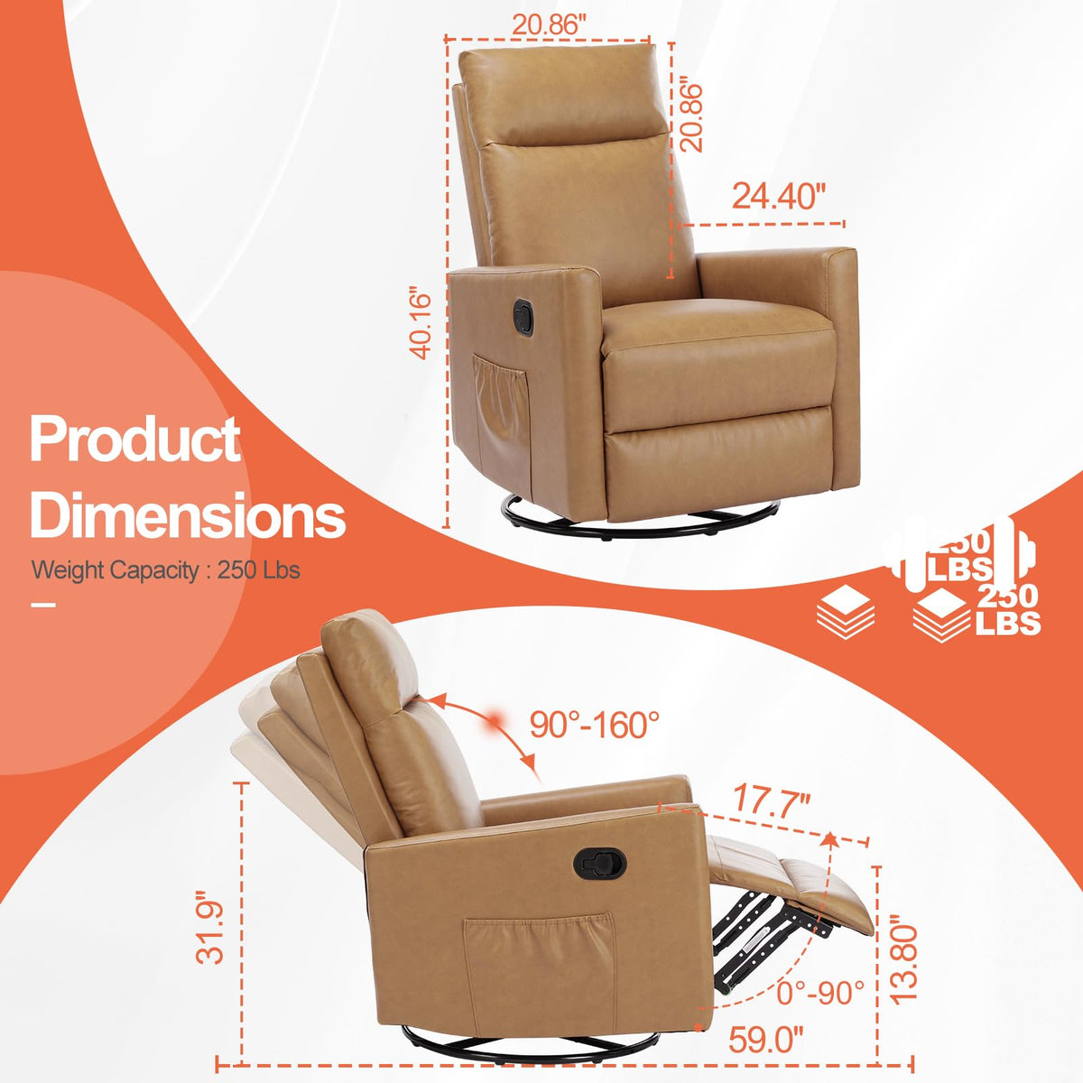 360 Swivel Rocker Recliner Chair R21006