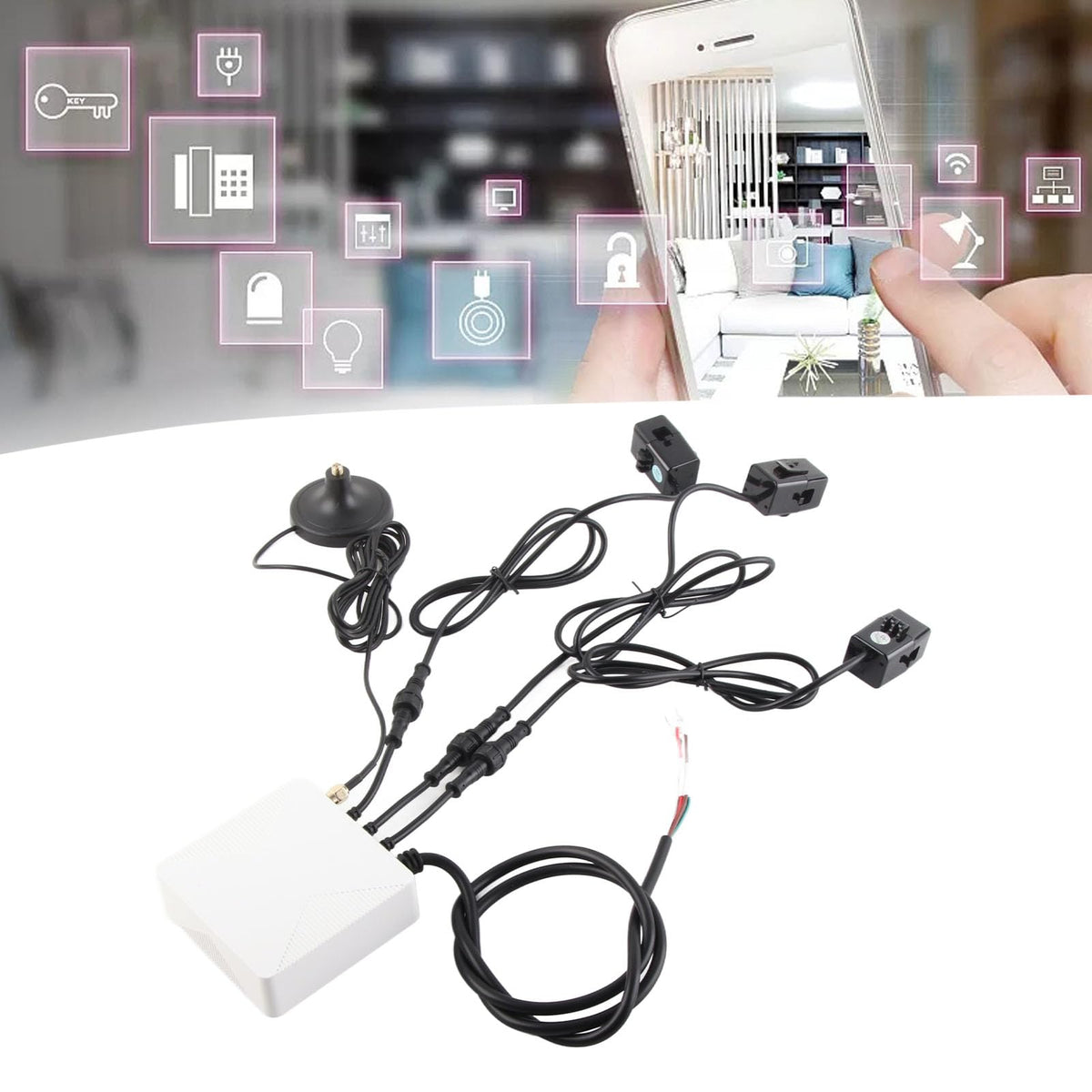 3 Phase Smart Electricity Power Monitor with 3 120A Circuit Level Sensor B8819