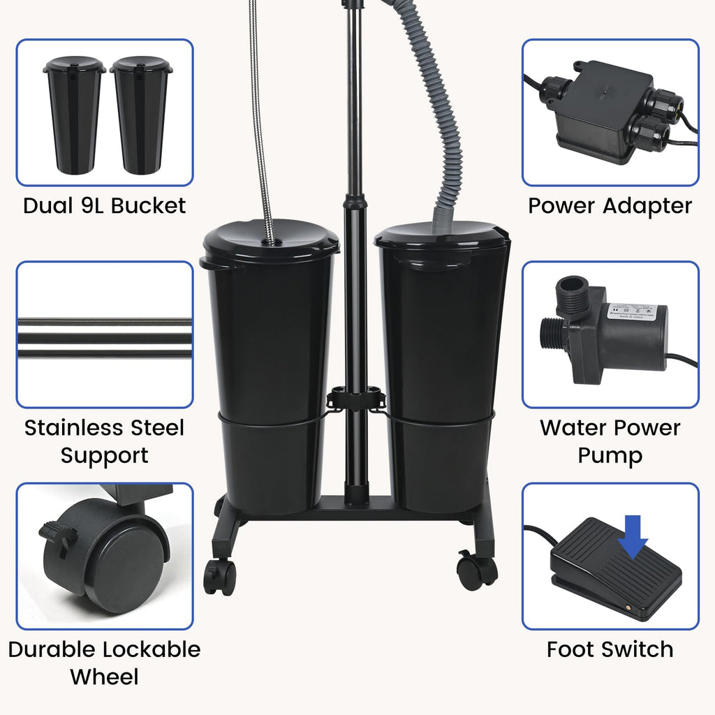 Portable Height Adjustable Shampoo Bowl with Electric Pump O74969