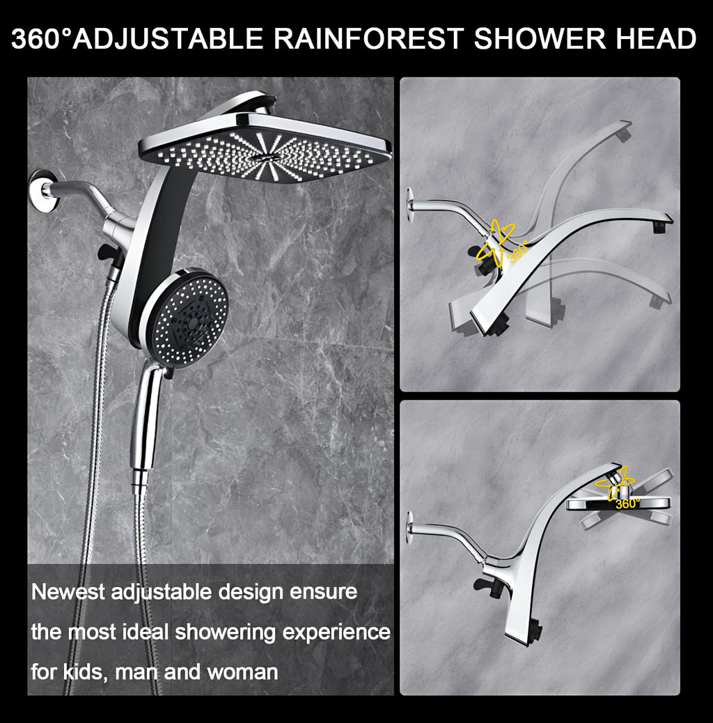 Chrome Handheld Rain Shower Head D7831