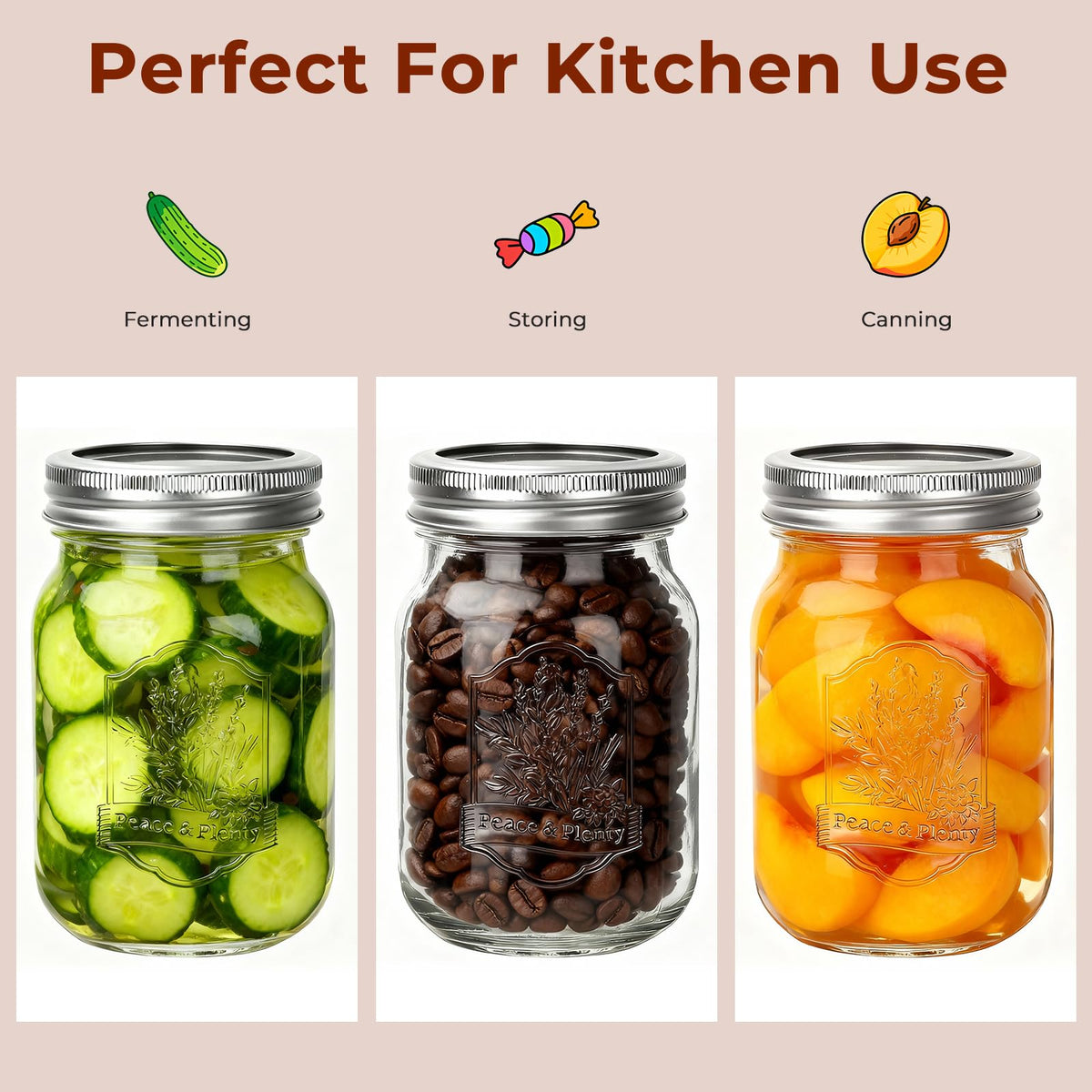 16oz 12 Pack Mason Jars with Airtight Lids N9533