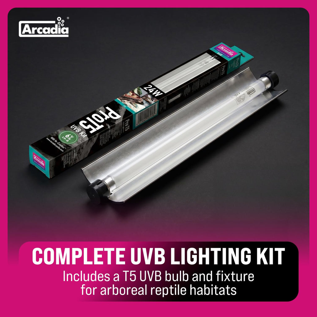 22.5" 24 Watts 6% UVB Reptile Light Fixture Kit E62872