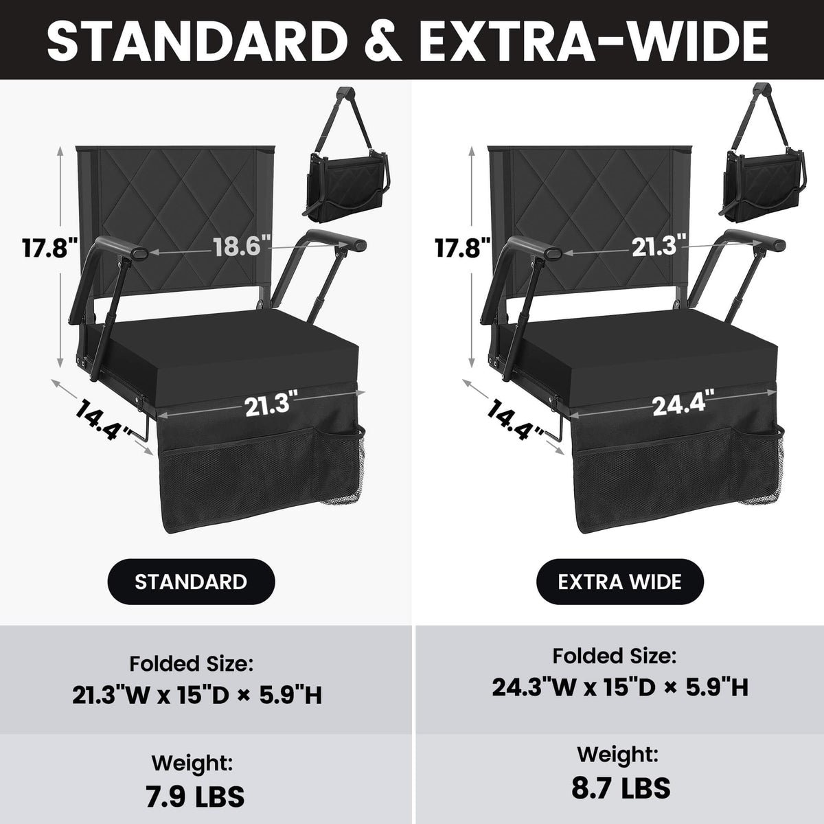 Portable Folding Stadium Seat with Back Support Y65301