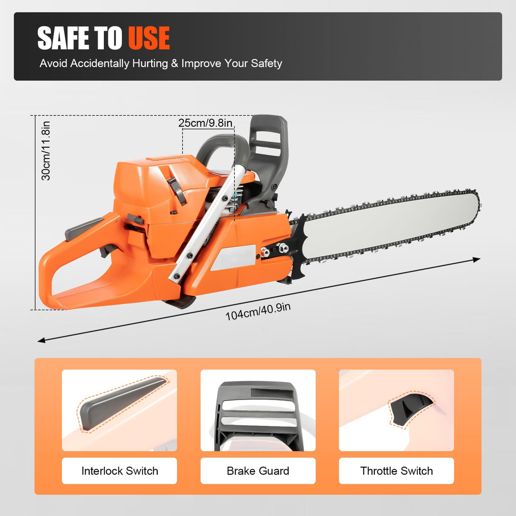 71.8CC 24inch 2-Stroke Gas Chainsaw E695918
