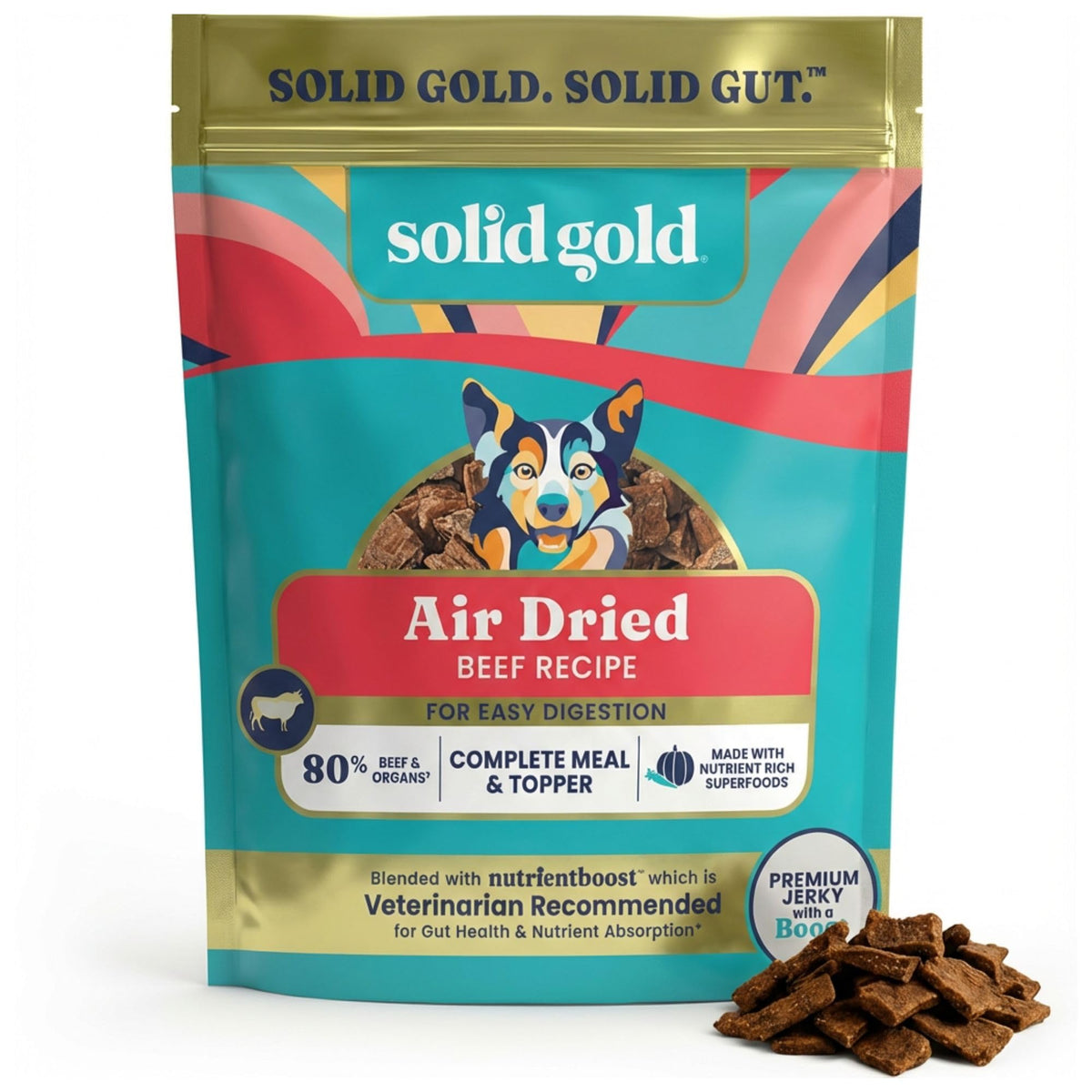 Air Dried Dog Food Topper & Treats Beef 1lb I38674