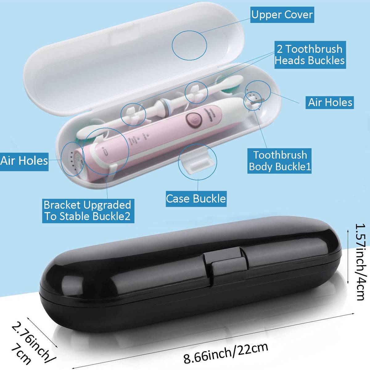Plastic Electric Toothbrush Travel Case U56906