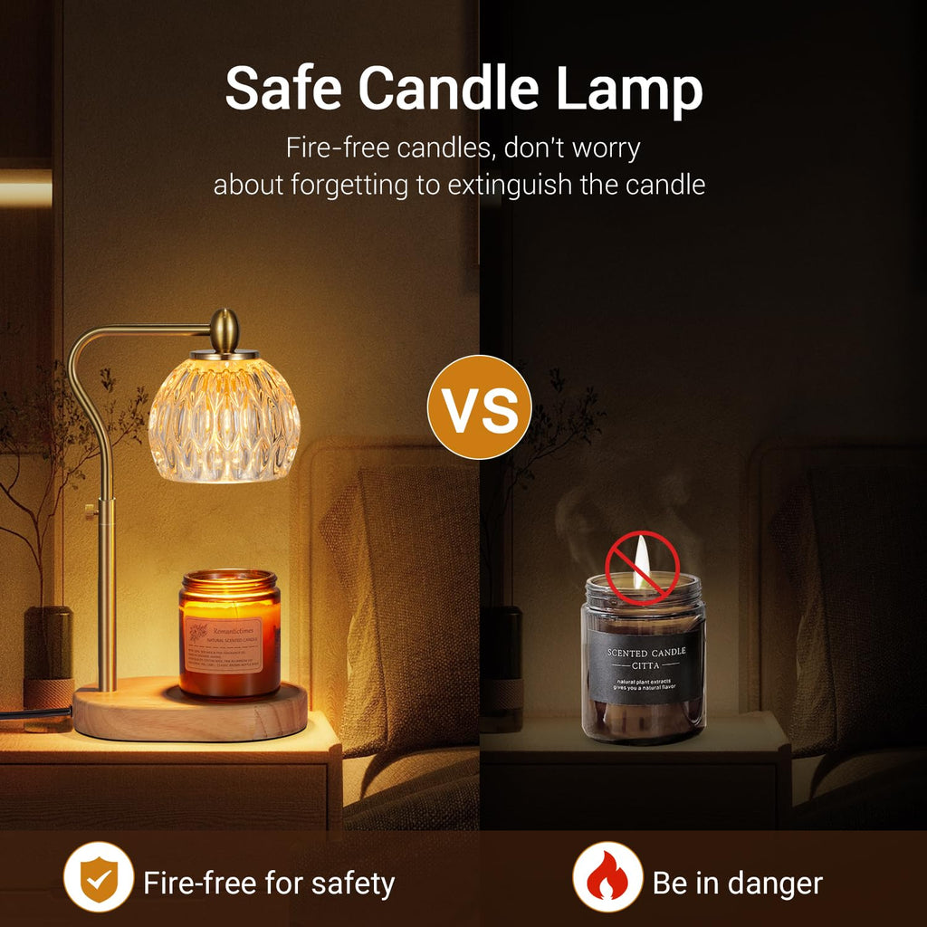 Candle Warmer Lamp with Timer & Dimmer Height Adjustable J2543