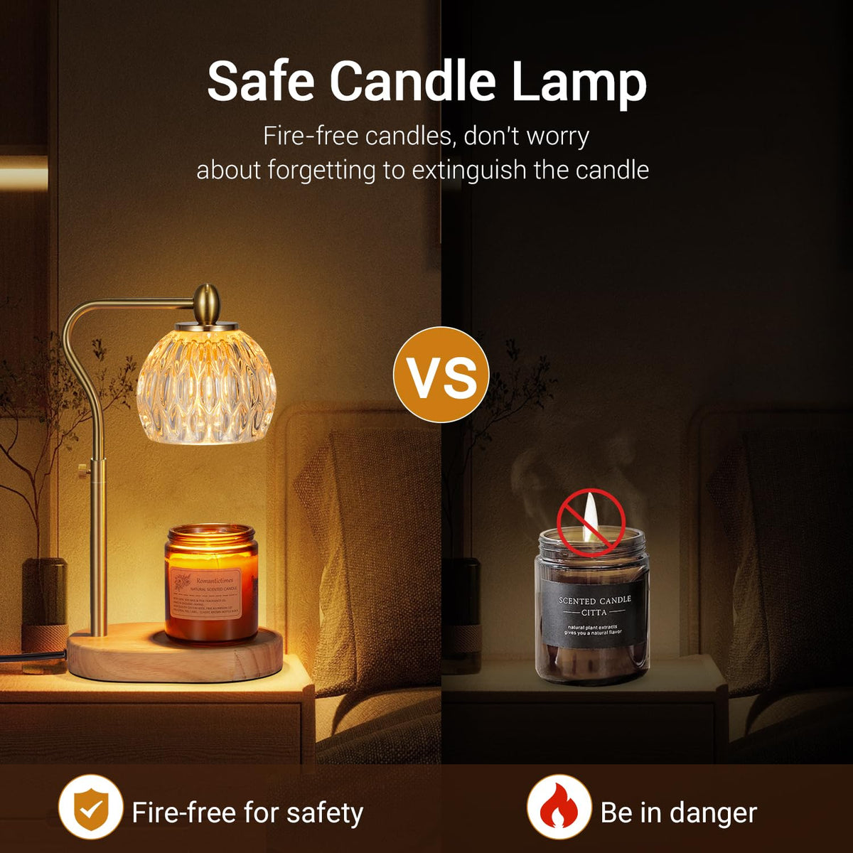 Candle Warmer Lamp with Timer & Dimmer Height Adjustable J2543